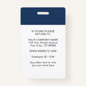 Badge d'identification personnalisée - Photo de l' (Dos)