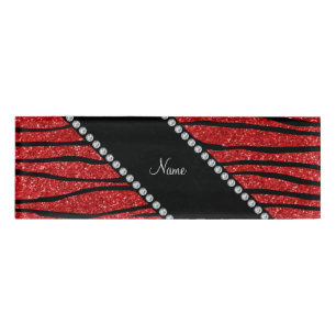Badge D'identification Personnalisez les rayures rouges nommées de zèbr