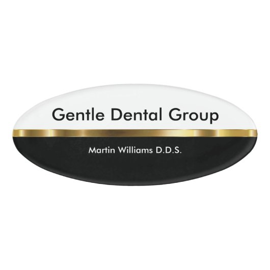 Badge D'identification Personnel administratif chic de dentiste (Devant)