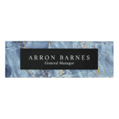 Badge D'identification Personnel de l'employé Marbre d'or bleu Indicateur (Devant)