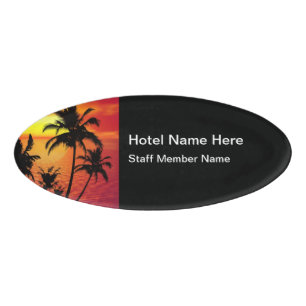 Badge D'identification Personnel pittoresque d'hôtel tropical de plage