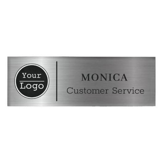 Badge D'identification Petit Nom Badet Magnet Logo personnalisé Personnel (Devant)