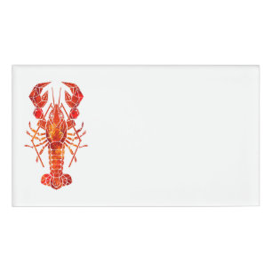 Badge D'identification Phomard polygonal rouge