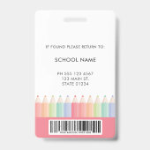 Badge d'identification photo avec code-barres pour (Arrière)