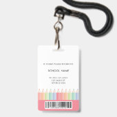 Badge d'identification photo avec code-barres pour (Arrière avec lanière)