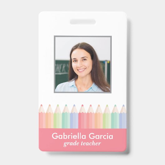Badge d'identification photo avec code-barres pour (Avant)