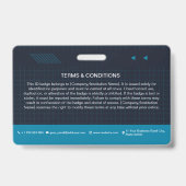 Badge d'identification photo avec code QR bleu | E (Arrière)