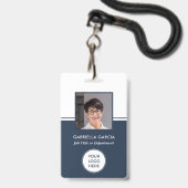 Badge d'identification photo avec code QR de la so (Avant avec lanière)