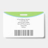 Badge d'identification photo avec code QR pour inf (Arrière)