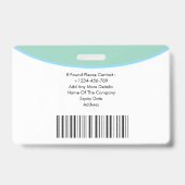 Badge d'identification photo avec code QR pour inf (Arrière)