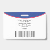Badge d'identification photo avec code QR pour inf (Arrière)