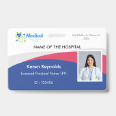 Badge d'identification photo avec code QR pour inf (Avant)