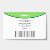 Badge d'identification photo avec code QR pour inf (Arrière)