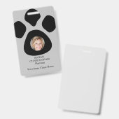 Badge d'identification photo avec empreinte de pat (Avant & arrière)