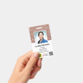 Badge d'identification photo avec QR code et paill (Manuel / portable)
