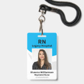 Badge d'identification photo bleu professionnel av (Avant avec lanière)