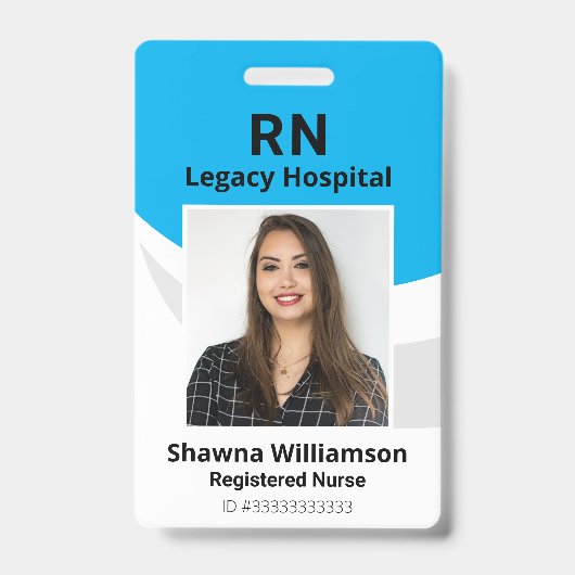 Badge d'identification photo bleu professionnel av (Avant)