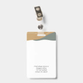 Badge d'identification photo Boho (Arrière avec clip)