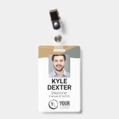 Badge d'identification photo Boho (Avant avec clip)