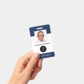 Badge d'identification photo couleur bleu foncé d' (Manuel / portable)