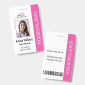 Badge d'identification photo de l'employé de l'hôp (Avant & arrière)