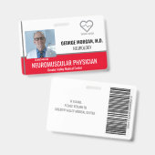 Badge d'identification photo de l'employé de l'hôp (Avant & arrière)
