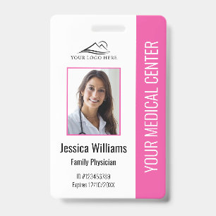 Badge d'identification photo de l'employé médical