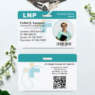 Badge d'identification photo de l'employé médical