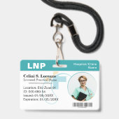 Badge d'identification photo de l'employé médical  (Avant avec lanière)