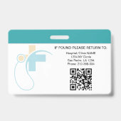 Badge d'identification photo de l'employé médical  (Arrière)