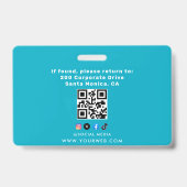 Badge d'identification photo de l'employé Médicale (Arrière)