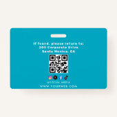 Badge d'identification photo de l'employé Médicale (Dos)