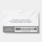Badge d'identification photo de l'hôpital gris ave (Arrière)