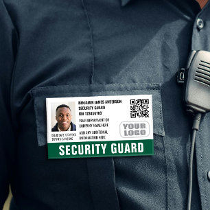 Badge D'identification Photo de nom de logo de QR vert de pièce d'identit