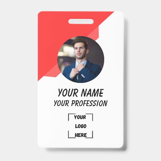 Badge d'identification photo de travailleur profes (Avant)