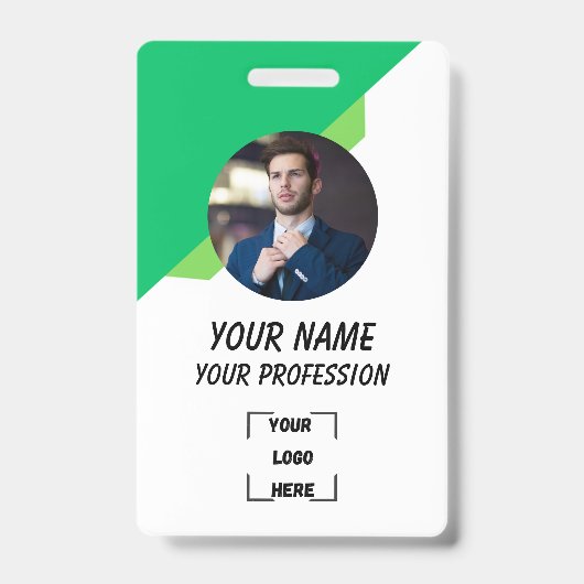 Badge d'identification photo de travailleur profes (Avant)
