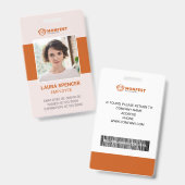 Badge d'identification photo d'employé d'entrepris (Avant & arrière)