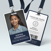 Badge d'identification photo en bleu marine pour l