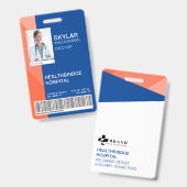 Badge d'identification photo médicale à design mod (Avant & arrière)