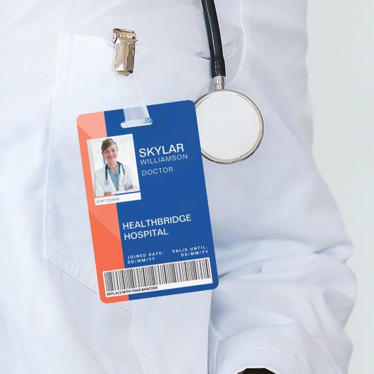 Badge d'identification photo médicale à design mod