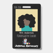 Badge d'identification photo noir vertical pour éc (Avant)
