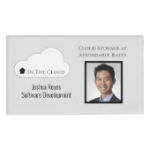 Badge D'identification Photo noire et grise réutilisable Horizontale magn (Devant)