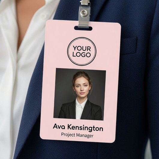 Badge d'identification photo personnalisé avec log