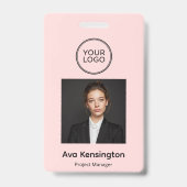Badge d'identification photo personnalisé avec log (Avant)