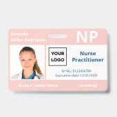 Badge d'identification photo personnalisé rose pou (Avant)