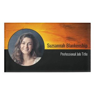 Badge D'identification Photo personnalisée Sunset Orange Professional