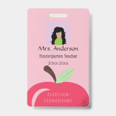 Badge d'identification photo Pomme Rouge Enseignan (Avant)