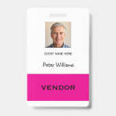 Badge d'identification photo pour fournisseur d'év (Arrière)