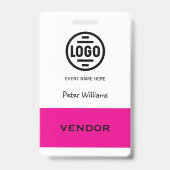 Badge d'identification photo pour fournisseur d'év (Avant)