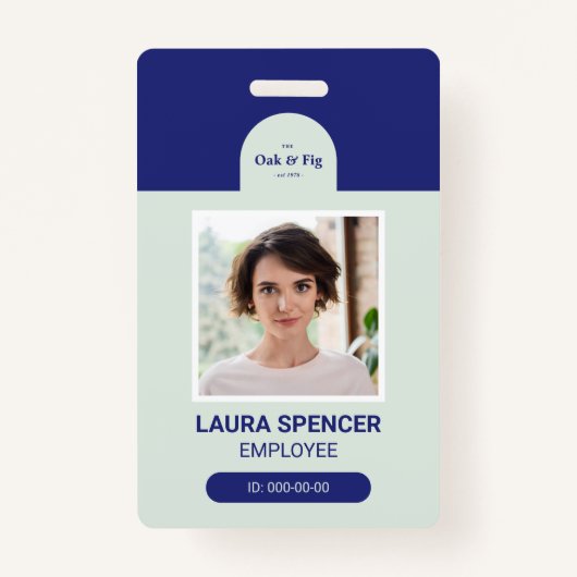 Badge d'identification photo professionnelle Blue  (Devant)